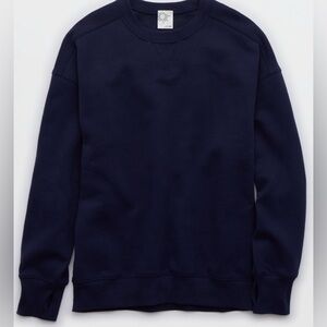 OFFLINE By Aerie Cloud Fleece Oversized Crewneck - Royal Navy, Medium